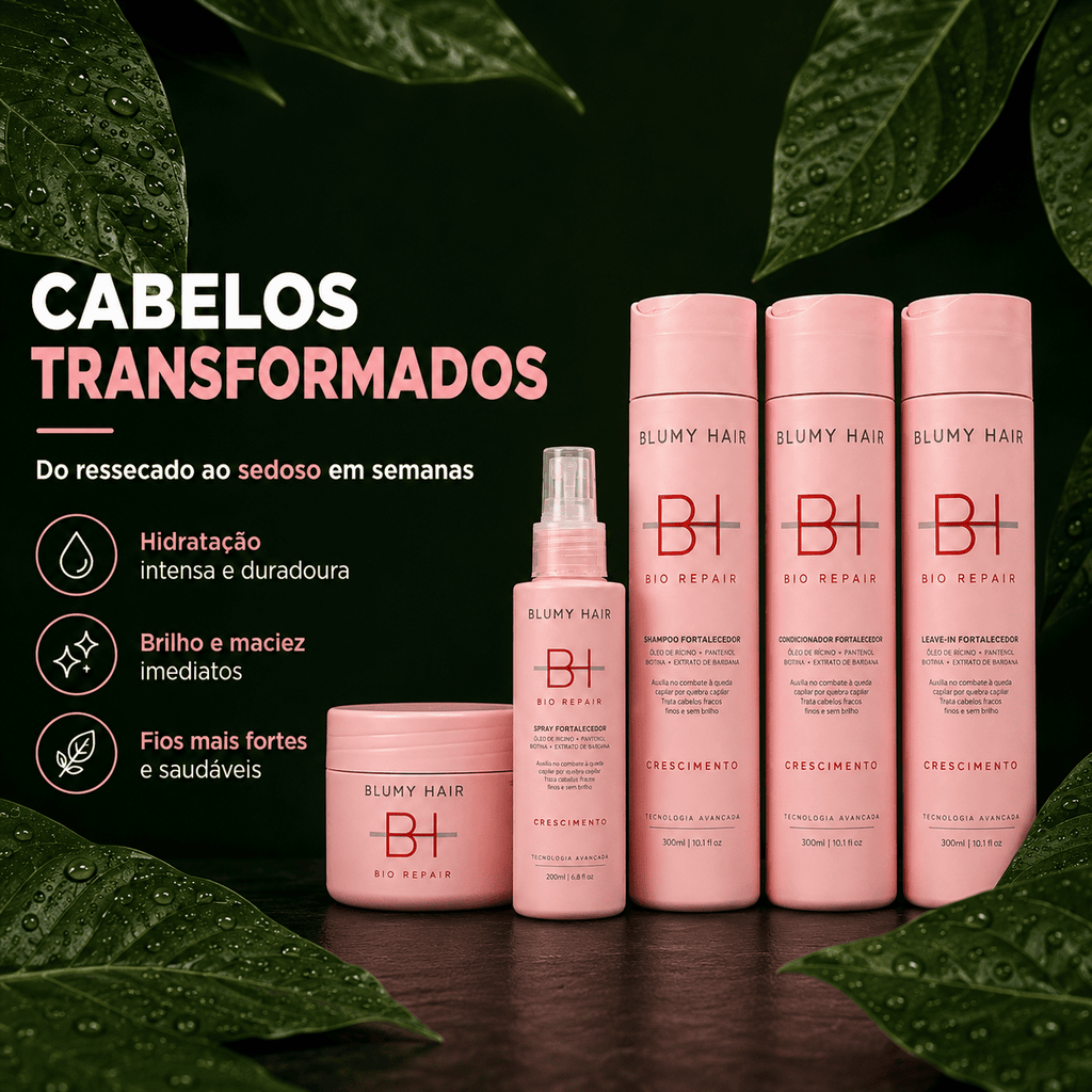 Kit 5 Produtos Completo Fortalecedor Bio Repair