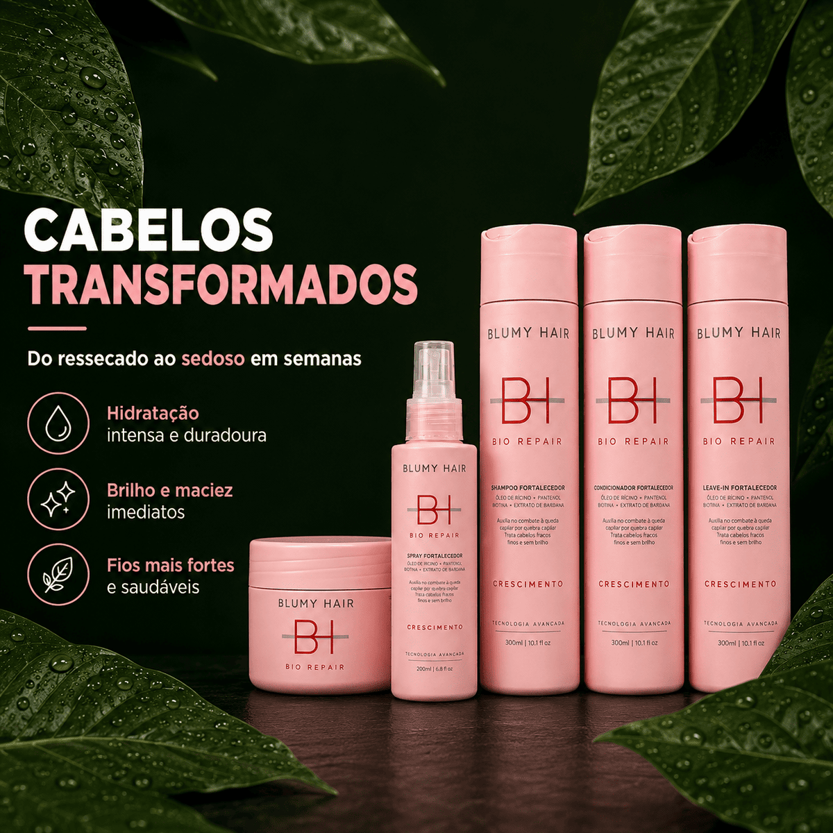 Kit 5 Produtos Completo Fortalecedor Bio Repair